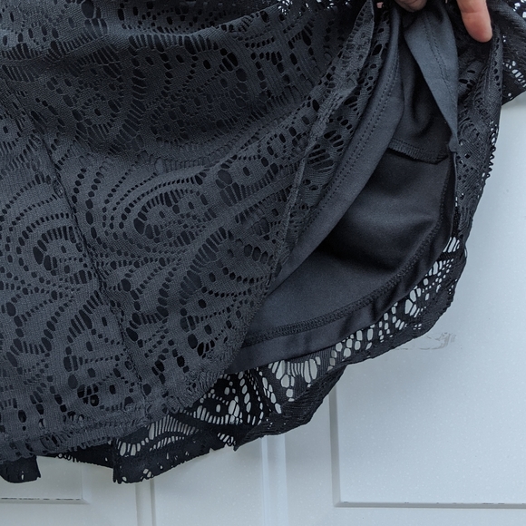 Aqua black lace zip up dress - Picture 15 of 16